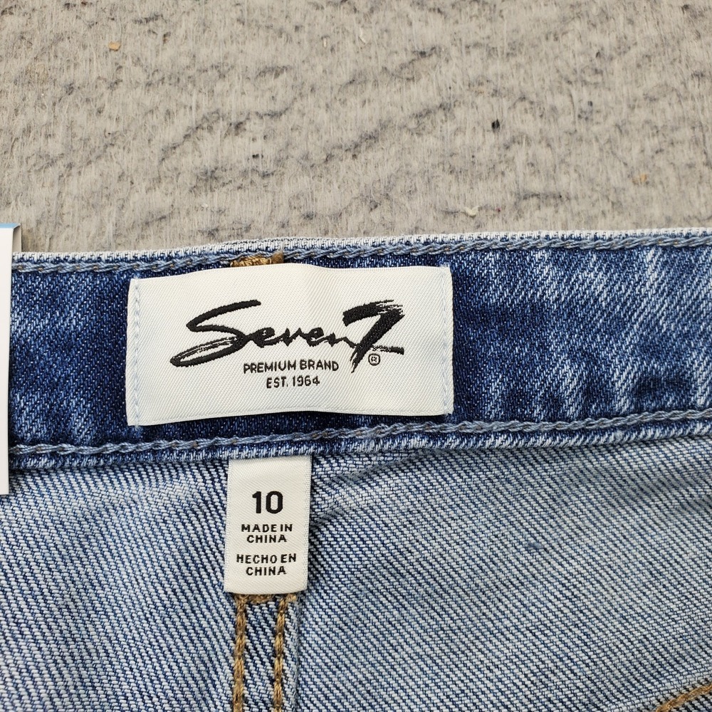 Seven7 Jeans Womens 10 Blue Denim Stretch 5-Pocket High Rise Loose Straight Leg - Picture 8 of 11
